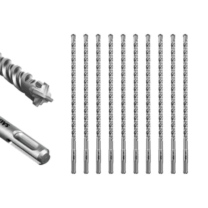 SALI SDS Plus Rotary Hammer Drill Bit  Concrete Drill Bit Kit Cross-Type Double Thread Carbide Material Suitable for Concrete, Brick, Cement Walls, Stone, Hammer Drill Bits for Concrete