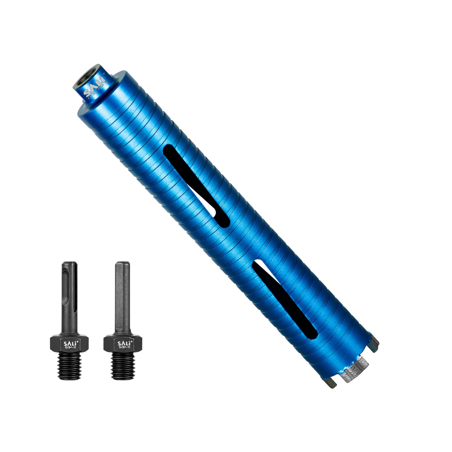SALI Diamond Core Drill Bits  Diameter 10"/254mm Drilling Depth 5/8-11" Thread Core Bit Turbo Laser-Welded Segments for Cured Concrete with, Brick, Block, Masonry, with Two Adapters