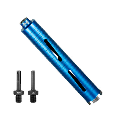 SALI Diamond Core Drill Bits  Diameter 10"/254mm Drilling Depth 5/8-11" Thread Core Bit Turbo Laser-Welded Segments for Cured Concrete with, Brick, Block, Masonry, with Two Adapters