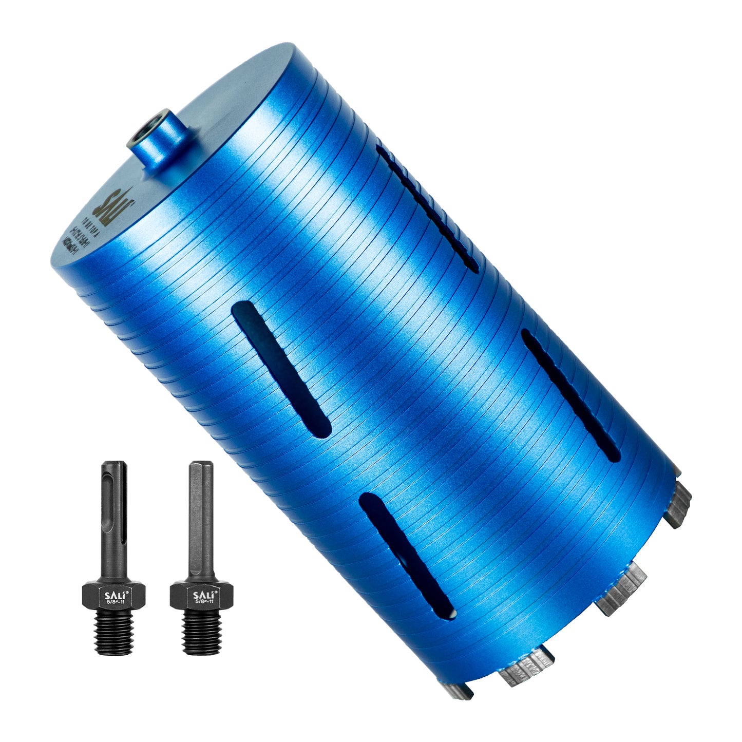 SALI Diamond Core Drill Bits  Diameter 10"/254mm Drilling Depth 5/8-11" Thread Core Bit Turbo Laser-Welded Segments for Cured Concrete with, Brick, Block, Masonry, with Two Adapters