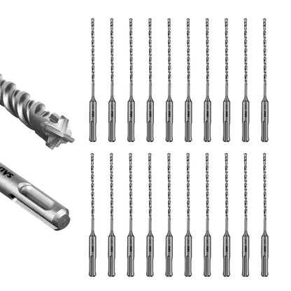SALI SDS Plus Rotary Hammer Drill Bit  Concrete Drill Bit Kit Cross-Type Double Thread Carbide Material Suitable for Concrete, Brick, Cement Walls, Stone, Hammer Drill Bits for Concrete