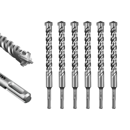 SALI SDS Plus Rotary Hammer Drill Bit  Concrete Drill Bit Kit Cross-Type Double Thread Carbide Material Suitable for Concrete, Brick, Cement Walls, Stone, Hammer Drill Bits for Concrete