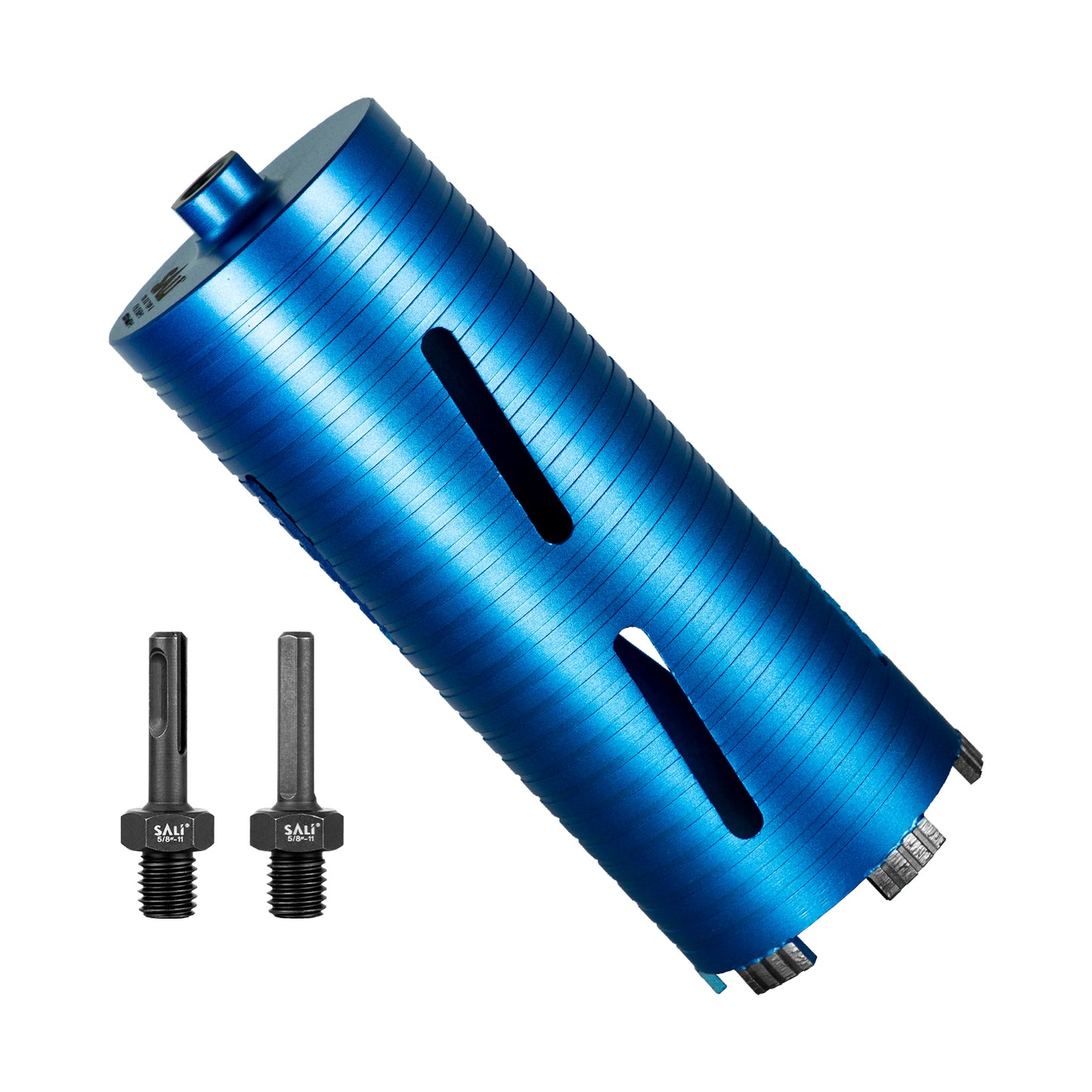 SALI Diamond Core Drill Bits  Diameter 10"/254mm Drilling Depth 5/8-11" Thread Core Bit Turbo Laser-Welded Segments for Cured Concrete with, Brick, Block, Masonry, with Two Adapters