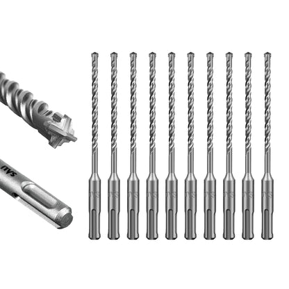SALI SDS Plus Rotary Hammer Drill Bit  Concrete Drill Bit Kit Cross-Type Double Thread Carbide Material Suitable for Concrete, Brick, Cement Walls, Stone, Hammer Drill Bits for Concrete