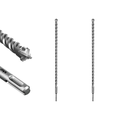 SALI SDS Plus Rotary Hammer Drill Bit  Concrete Drill Bit Kit Cross-Type Double Thread Carbide Material Suitable for Concrete, Brick, Cement Walls, Stone, Hammer Drill Bits for Concrete
