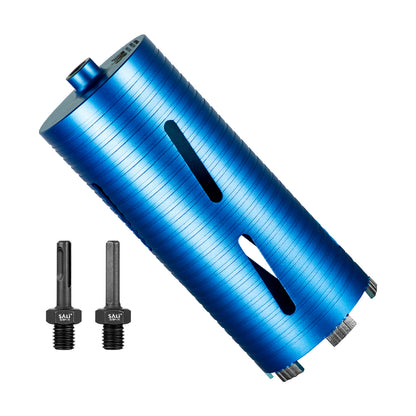 SALI Diamond Core Drill Bits  Diameter 10"/254mm Drilling Depth 5/8-11" Thread Core Bit Turbo Laser-Welded Segments for Cured Concrete with, Brick, Block, Masonry, with Two Adapters