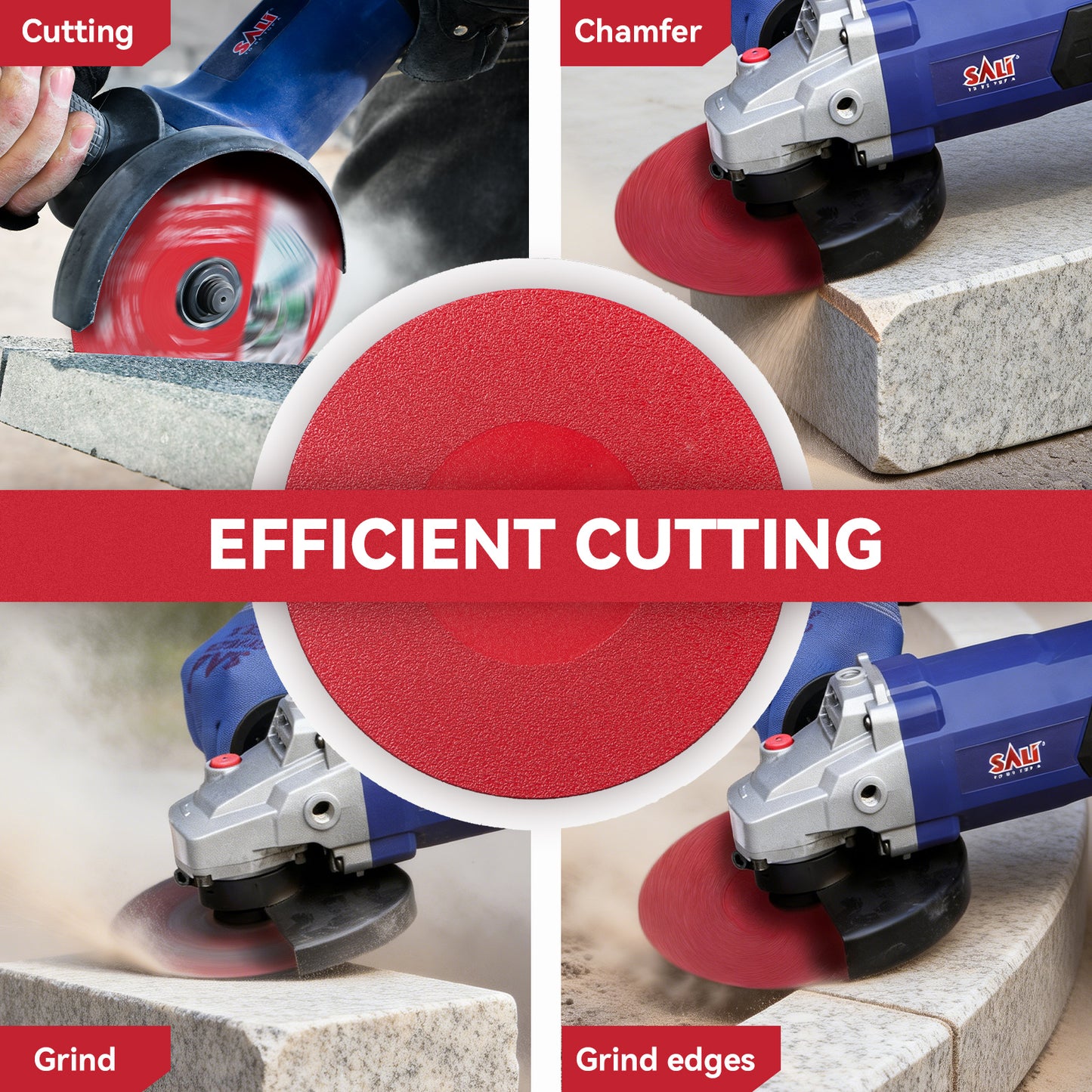 SALI  4-1/2 Inch  Continuous Rim Diamond Saw Blade, Wet & Dry Cutting for Porcelain Tile, Ceramic, Glass and Marble