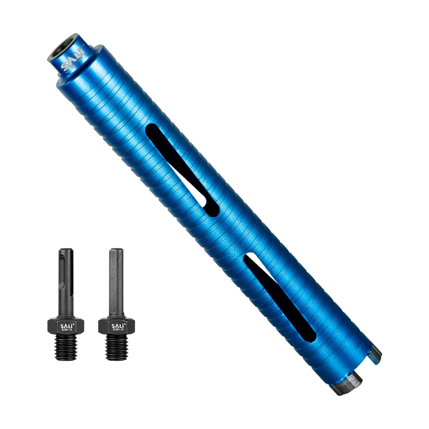 SALI Diamond Core Drill Bits  Diameter 10"/254mm Drilling Depth 5/8-11" Thread Core Bit Turbo Laser-Welded Segments for Cured Concrete with, Brick, Block, Masonry, with Two Adapters