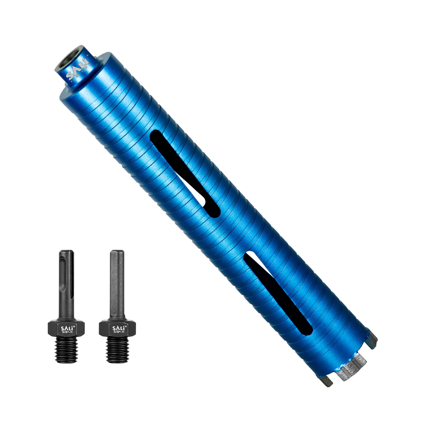 SALI Diamond Core Drill Bits  Diameter 10"/254mm Drilling Depth 5/8-11" Thread Core Bit Turbo Laser-Welded Segments for Cured Concrete with, Brick, Block, Masonry, with Two Adapters