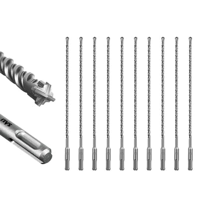 SALI SDS Plus Rotary Hammer Drill Bit  Concrete Drill Bit Kit Cross-Type Double Thread Carbide Material Suitable for Concrete, Brick, Cement Walls, Stone, Hammer Drill Bits for Concrete
