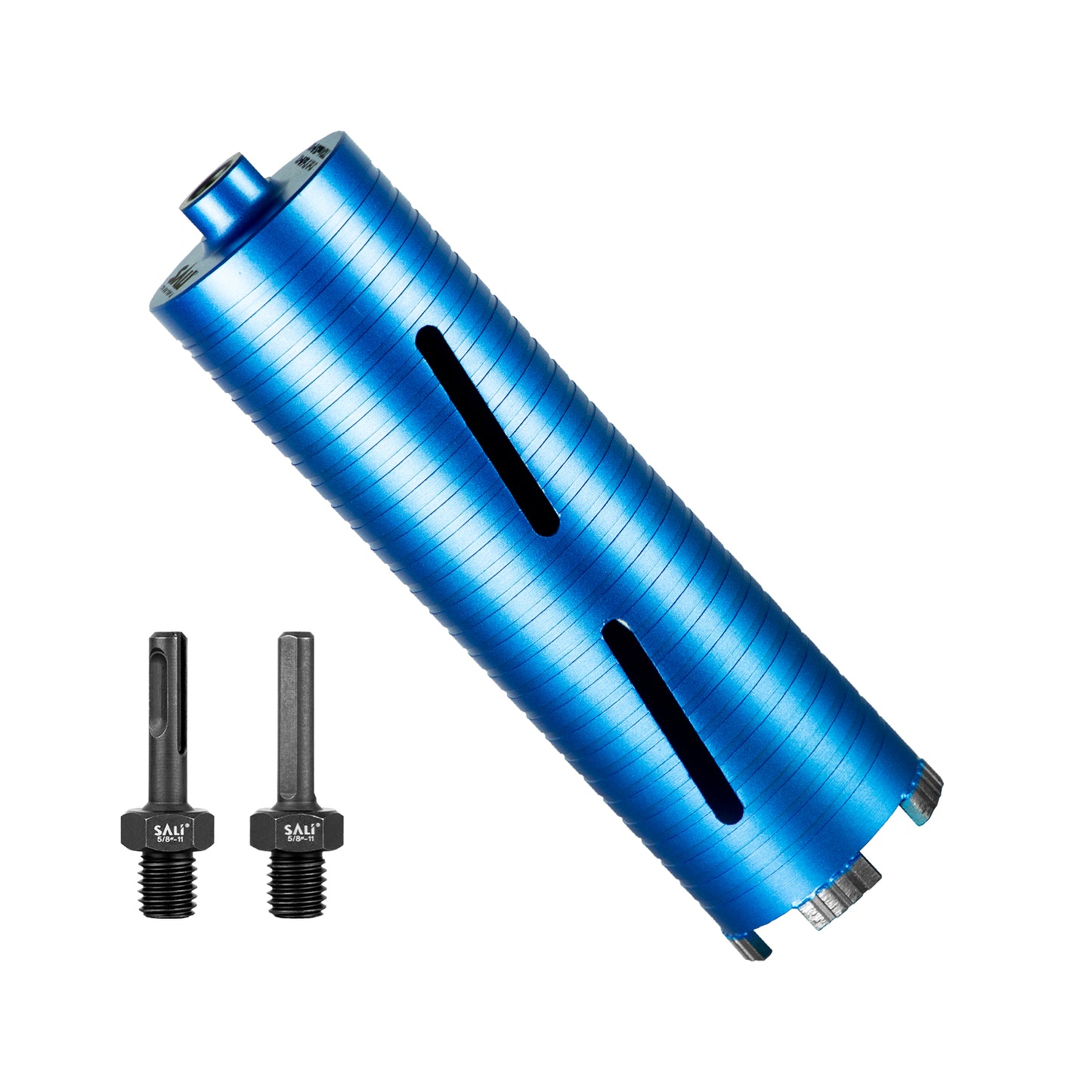 SALI Diamond Core Drill Bits  Diameter 10"/254mm Drilling Depth 5/8-11" Thread Core Bit Turbo Laser-Welded Segments for Cured Concrete with, Brick, Block, Masonry, with Two Adapters