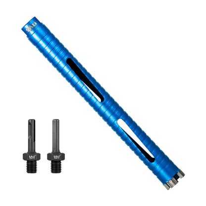 SALI Diamond Core Drill Bits  Diameter 10"/254mm Drilling Depth 5/8-11" Thread Core Bit Turbo Laser-Welded Segments for Cured Concrete with, Brick, Block, Masonry, with Two Adapters