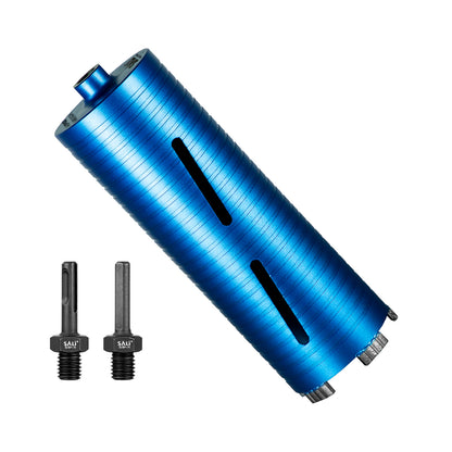 SALI Diamond Core Drill Bits  Diameter 10"/254mm Drilling Depth 5/8-11" Thread Core Bit Turbo Laser-Welded Segments for Cured Concrete with, Brick, Block, Masonry, with Two Adapters