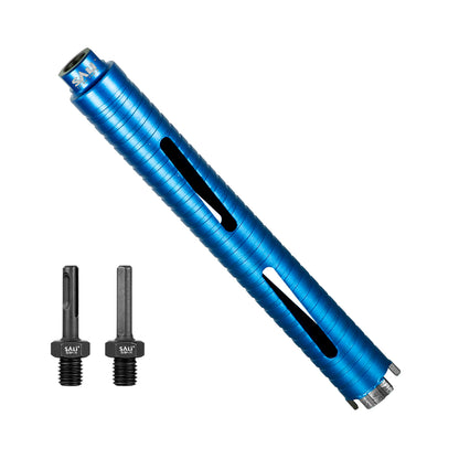 SALI Diamond Core Drill Bits  Diameter 10"/254mm Drilling Depth 5/8-11" Thread Core Bit Turbo Laser-Welded Segments for Cured Concrete with, Brick, Block, Masonry, with Two Adapters