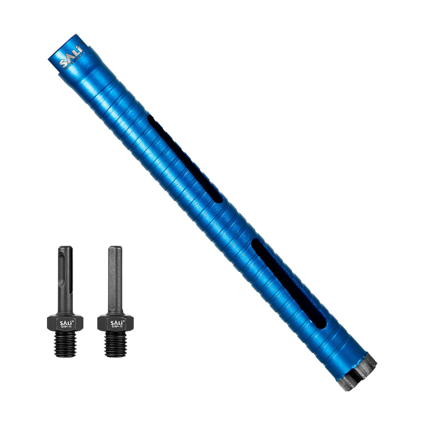 SALI Diamond Core Drill Bits  Diameter 10"/254mm Drilling Depth 5/8-11" Thread Core Bit Turbo Laser-Welded Segments for Cured Concrete with, Brick, Block, Masonry, with Two Adapters
