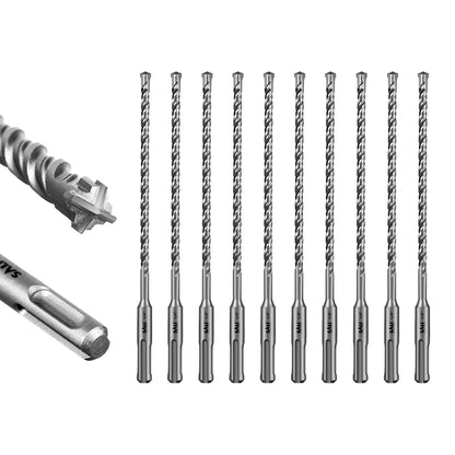 SALI SDS Plus Rotary Hammer Drill Bit  Concrete Drill Bit Kit Cross-Type Double Thread Carbide Material Suitable for Concrete, Brick, Cement Walls, Stone, Hammer Drill Bits for Concrete
