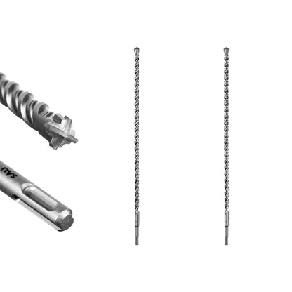SALI SDS Plus Rotary Hammer Drill Bit  Concrete Drill Bit Kit Cross-Type Double Thread Carbide Material Suitable for Concrete, Brick, Cement Walls, Stone, Hammer Drill Bits for Concrete