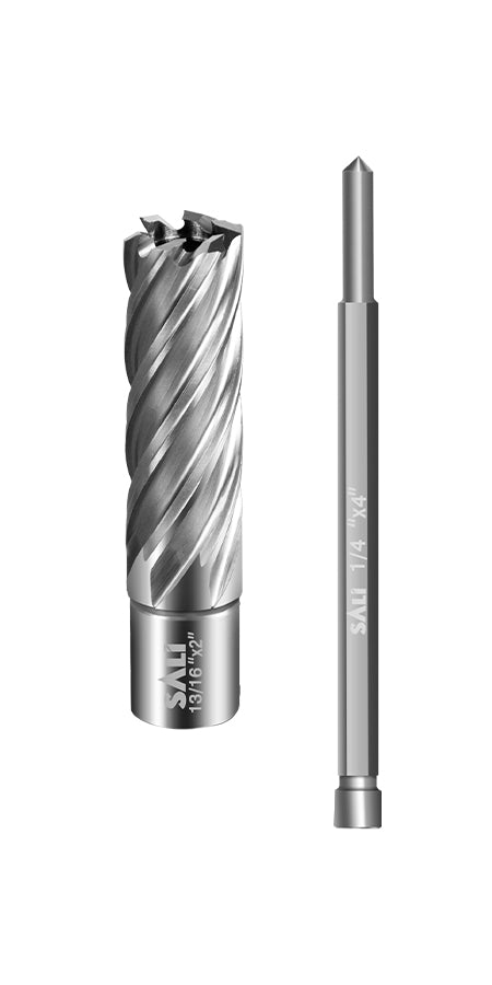 SALI HSS Annular Cutter, Fully Ground Magnetic Drill Bit with Weldon Shank and Pilot Pin for Steel Plate Drilling, Multiple Sizes Available