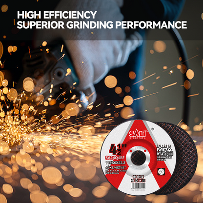 SALI 4-1/2 Inch Grinding Wheels, 6.0mm Thick Aluminum Oxide Type 27 Depressed Center Grinding Discs for Angle Grinder, Heavy Duty Abrasive Wheels for Stainless Steel and Metal Grinding