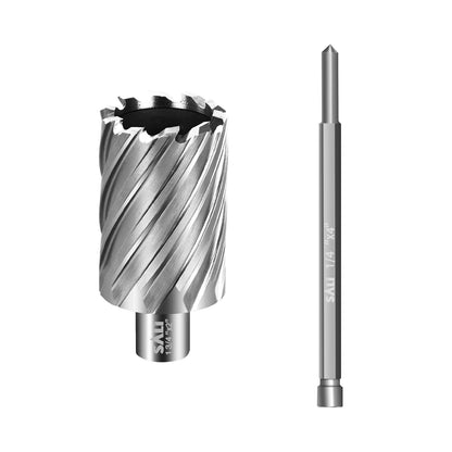 SALI Annular Cutter Diameter 1-3/4 Inch with Weldon Shank 3/4" (with 2 Flats) Cutting Depth 2" Mag Drill Bit for Magnetic Drill Press HSS Fully Ground Drill with One 1/4"*4" Pilot Pin