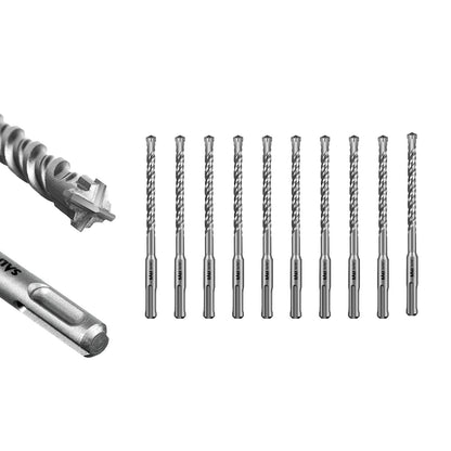 SALI SDS Plus Rotary Hammer Drill Bit  Concrete Drill Bit Kit Cross-Type Double Thread Carbide Material Suitable for Concrete, Brick, Cement Walls, Stone, Hammer Drill Bits for Concrete