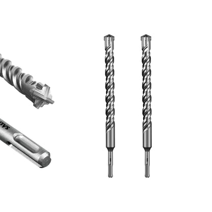SALI SDS Plus Rotary Hammer Drill Bit  Concrete Drill Bit Kit Cross-Type Double Thread Carbide Material Suitable for Concrete, Brick, Cement Walls, Stone, Hammer Drill Bits for Concrete