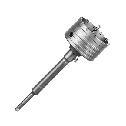 SALI Concrete Hole Saw Kits Tungsten Steel Wall Hole Cutter Drill Bit Sets with 220mm SDS Plus Shank Connecting Rod，110mm Center Positioning Drill Bits for Cement Wall Masonry Foam Brick