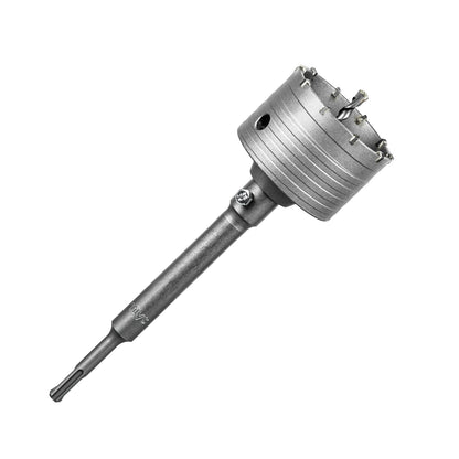 SALI Concrete Hole Saw Kits Tungsten Steel Wall Hole Cutter Drill Bit Sets with 220mm SDS Plus Shank Connecting Rod，110mm Center Positioning Drill Bits for Cement Wall Masonry Foam Brick