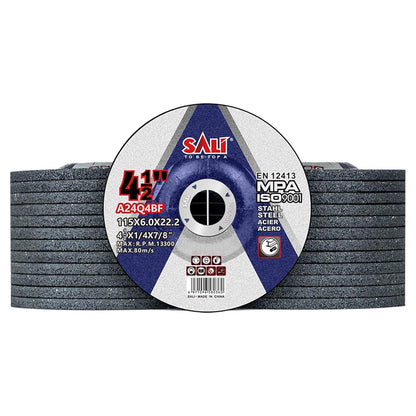 SALI 25 Pack 4-1/2 Inch Grinding Wheels for General Purpose Metal & Stainless Steel, Aluminum Oxide Grinding Disc for Angle Grinder, Depressed Center 4.5" * 1/4" * 7/8"(115 * 6.0 * 22.2 mm)