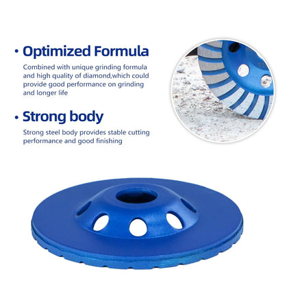 SALI Diamond Concrete Grinding Wheel 4 1/2 inch for Polishing and Cleaning Stone Concrete Surface, Cement, Marble, Rock, Granite, and Thinset Removing, Angle Grinder Turbo Wheels Cup 115*22.2*20 MM…