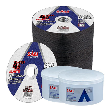 SALI 100 Pieces Cutting Disc Cut Off Wheel 4 1/2x 3/64 x 7/8" Cutting Wheels 4-1/2" Inch for Metal & Stainless Steel, Applies to 4.5 Angle Grinder Cutting Wheel Aggressive Cutting
