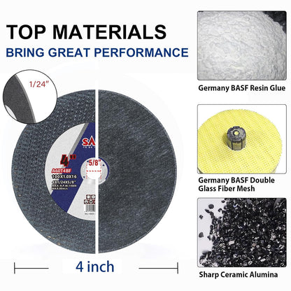 SALI 5 Pack Cut Off Wheel 14 Inch General Purpose Metal Cutting Wheel for 14" Grinders- Cutting Disc Aggressive Cutting 14" x 1/8" x 1" Operating Up to 4400 RPM and 80 M/S