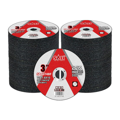SALI 100 Pack Cut Off Wheels Cutting Wheels 3" x 1/16" x 3/8" Professional Cutting Stainless Steel for 3 in Angle Grinders and Die Grinders- Cutting Disc Aggressive Cutting Operating Up to 20380 RPM