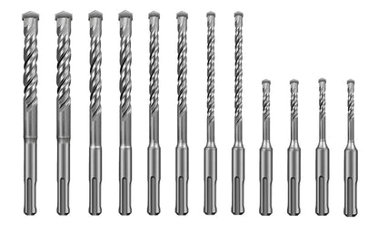 SALI 10PCS SDS Plus Rotary Hammer Drill Bit Set, Carbide Tipped Concrete Drill Bits for Brick, Block, Stone and Masonry, Heavy Duty Hammer Drill Accessories with Storage Case