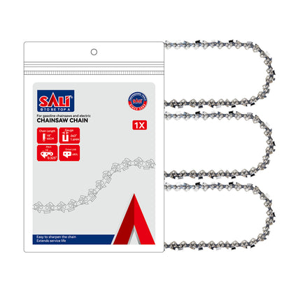 SALI 3 Pack Chainsaw Chains, Low Kickback Full Chisel Saw Chains for Gas and Electric Chainsaws, Durable Replacement Chains for Tree Cutting and Wood Cutting