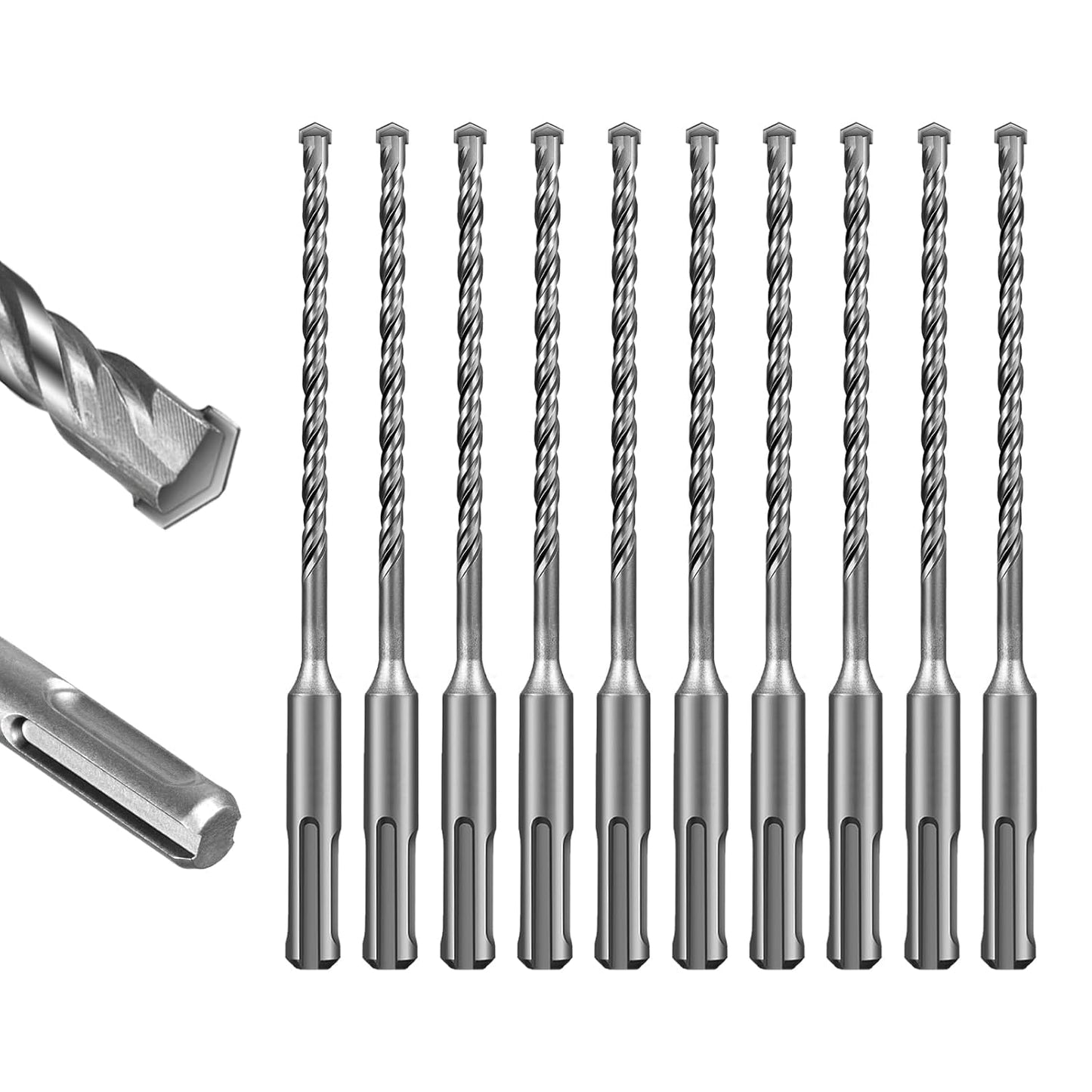 SALI SDS Plus Rotary Hammer Drill Bit, Carbide Tipped Concrete Drill Bit for Brick, Block, Stone and Masonry, Multiple Sizes Available