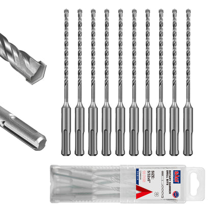 SALI SDS Plus Rotary Hammer Drill Bit, Carbide Tipped Concrete Drill Bit for Brick, Block, Stone and Masonry, Multiple Sizes Available