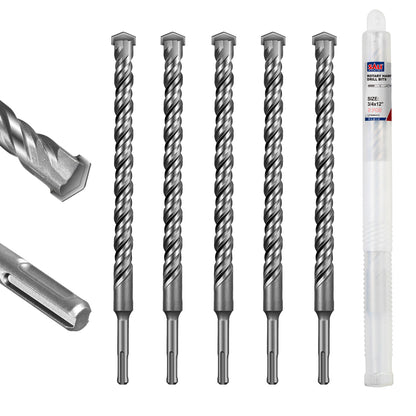 SALI SDS Plus Rotary Hammer Drill Bit, Carbide Tipped Concrete Drill Bit for Brick, Block, Stone and Masonry, Multiple Sizes Available