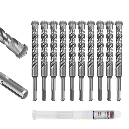 SALI SDS Plus Rotary Hammer Drill Bit, Carbide Tipped Concrete Drill Bit for Brick, Block, Stone and Masonry, Multiple Sizes Available