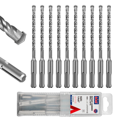 SALI SDS Plus Rotary Hammer Drill Bit, Carbide Tipped Concrete Drill Bit for Brick, Block, Stone and Masonry, Multiple Sizes Available