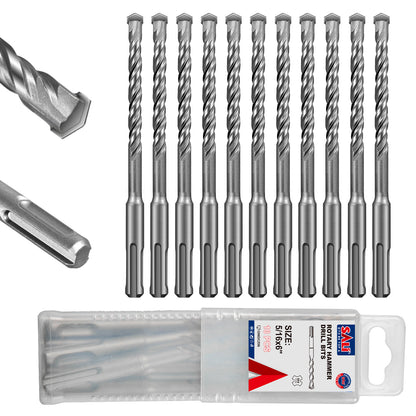 SALI SDS Plus Rotary Hammer Drill Bit, Carbide Tipped Concrete Drill Bit for Brick, Block, Stone and Masonry, Multiple Sizes Available