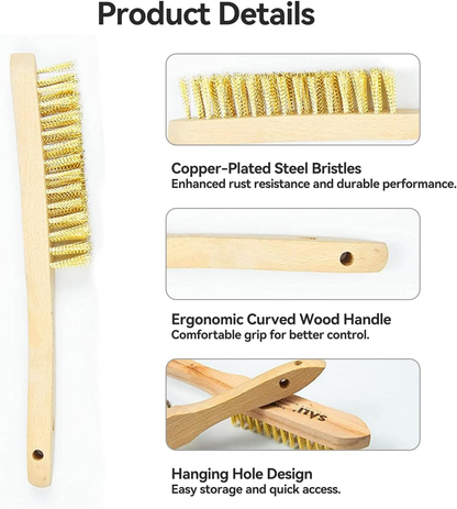 Heavy Duty Copper Plated Steel Brushes - 2 Pack