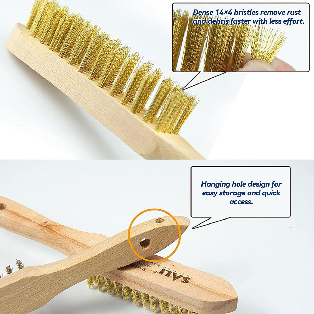 Heavy Duty Copper Plated Steel Brushes - 2 Pack
