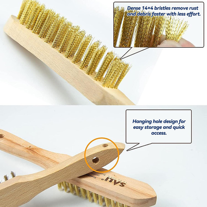 Heavy Duty Copper Plated Steel Brushes - 2 Pack