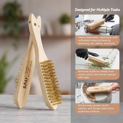 Heavy Duty Copper Plated Steel Brushes - 2 Pack