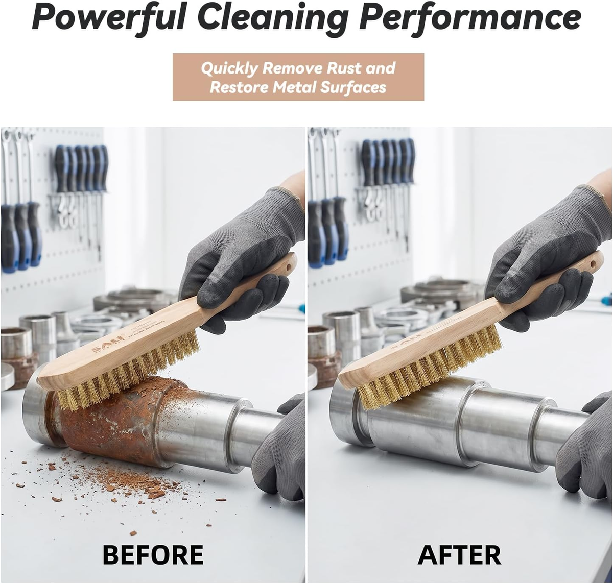 Heavy Duty Copper Plated Steel Brushes - 2 Pack
