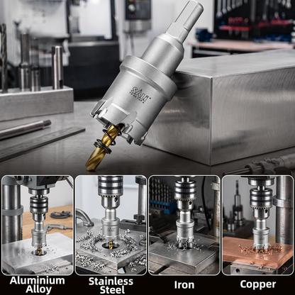 SALI 1-1/12" TCT Hole Saw Kit with Titanium-Plated Pilot Drill for Metal & Stainless Steel