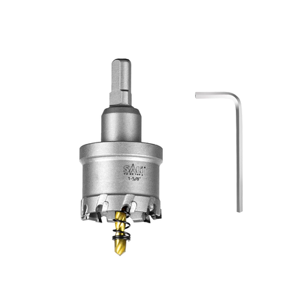 SALI 1-5/8" TCT Hole Saw Kit with Titanium-Plated Pilot Drill for Metal & Stainless Steel