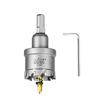 SALI 1-1/2" TCT Hole Saw Kit with Titanium-Plated Pilot Drill for Metal & Stainless Steel