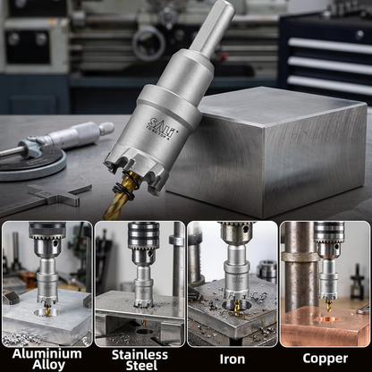 SALI 1/2" TCT Hole Saw Kit with Titanium-Plated Pilot Drill for Metal & Stainless Steel